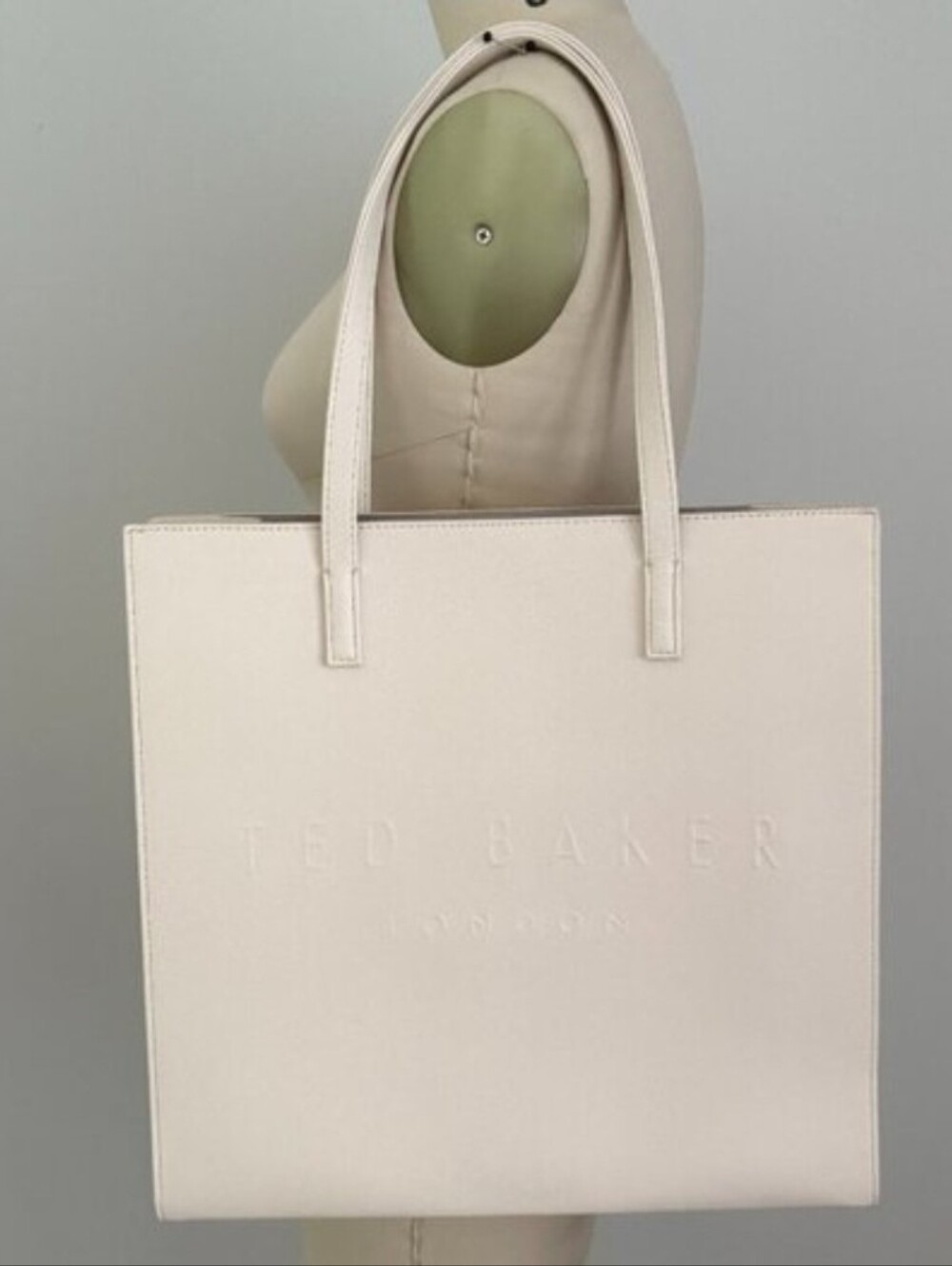 LOW START✨️TED BAKER LONDON The Icon Cream Embossed Logo Tote Bag - Picture 3 of 7